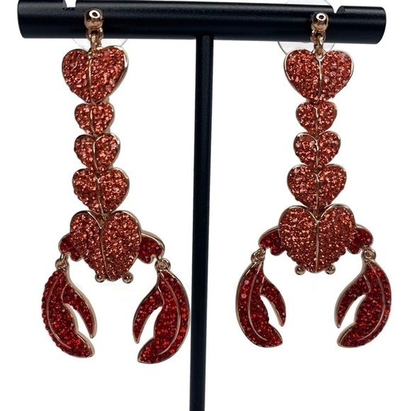 Kate Spade Love Shack Lobster Red Earrings NWT - Picture 3 of 7